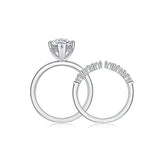 Star Eyes - Fashionable Men's And Women's Ring And Ring Jewelry Set With Moissanite S925 Sterling Silver And Platinum-plated Diamond